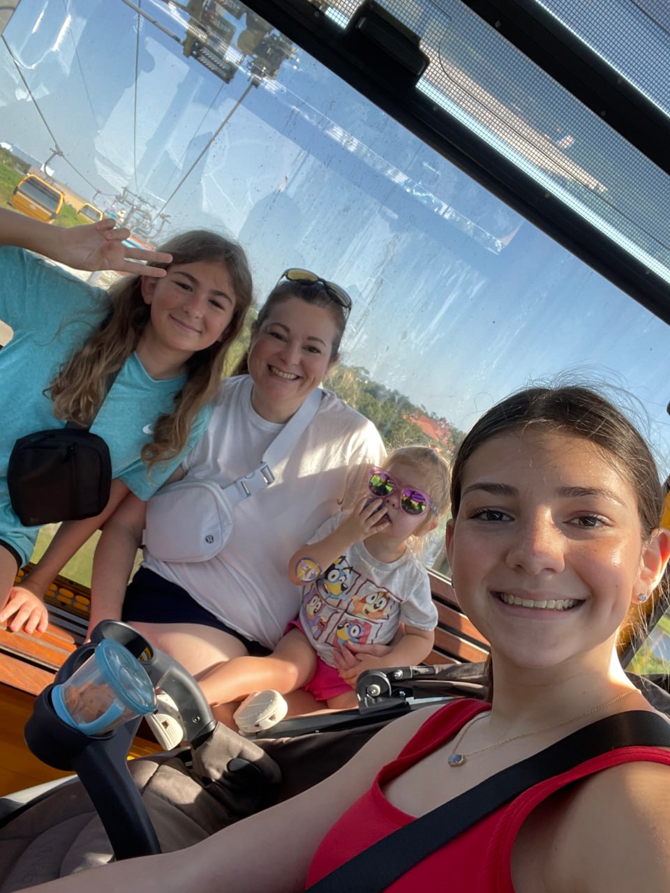 Kelly Melody with her family on a gondola ride